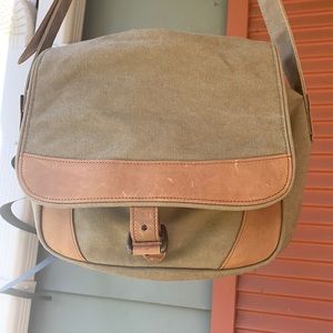 Vintage LL Bean canvas leather messenger bag